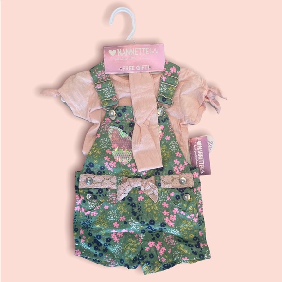 Nannette Toddler Girl Overall (Shorts) Set